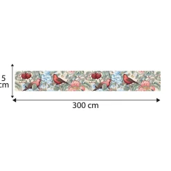 Frise décorative adhésive, frise william morris, nature fleurs oiseaux, 5 cm X 300 cm