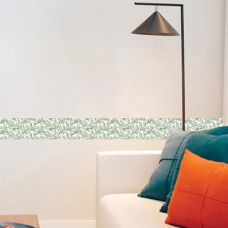 Frise décorative adhésive, feuillage type william morris déco tendance, 9 cm X 300 cm