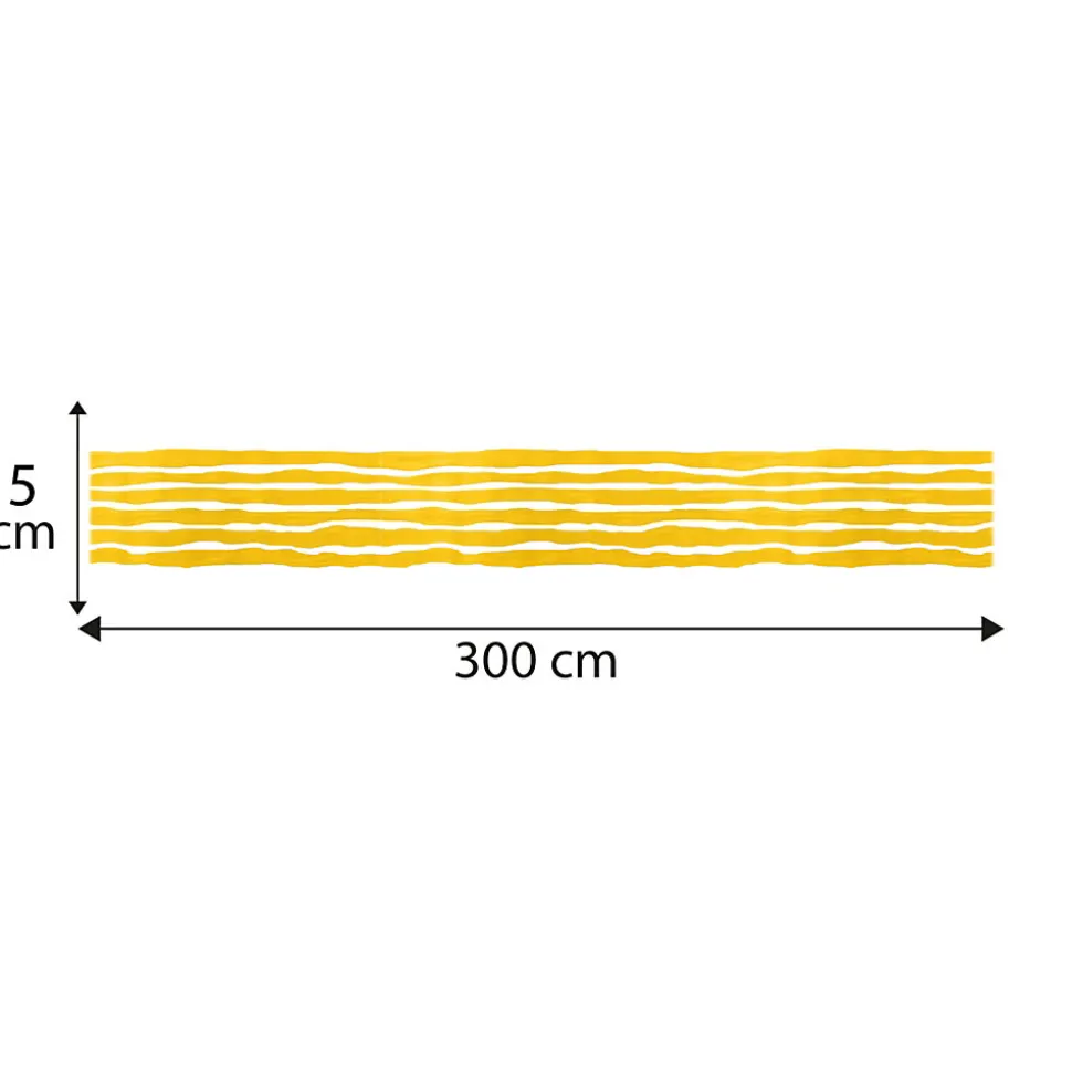 Frise décorative adhésive, lignes horizontales, dessinées, jaune et blanc, 5 cm X 300 cm