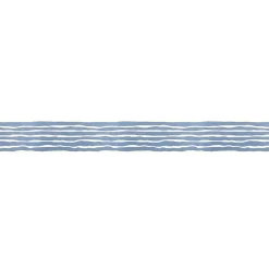 Frise décorative adhésive, lignes horizontales, dessinées, bleu et blanc cassé, 5 cm X 300 cm