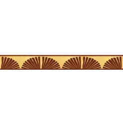 Frise décorative adhésive, motif africain rouge, sur fond jaune, tendance, exotique, 9 cm X 300 cm