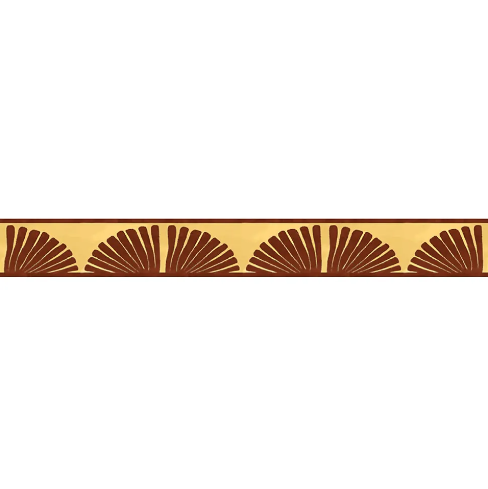 Frise décorative adhésive, motif africain rouge, sur fond jaune, tendance, exotique, 9 cm X 300 cm