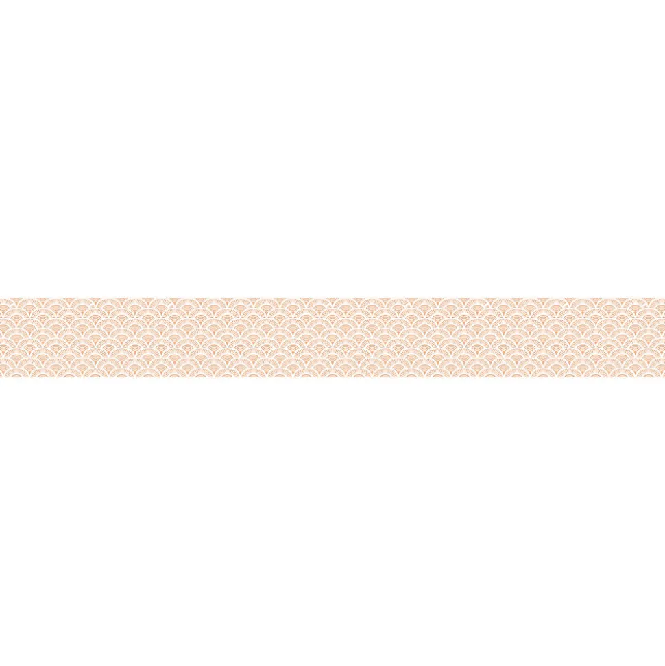 Frise décorative adhésive, myoshi pêche, éventail orange, rétro, 10 cm X 300 cm