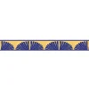 Frise décorative adhésive, motif africain bleu, sur fond jaune, tendance, exotique, 9 cm X 300 cm
