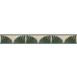 Frise décorative adhésive, motif africain vert, sur fond beige, tendance, exotique, 9 cm X 300 cm