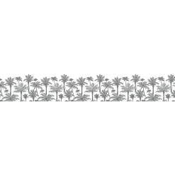 Frise décorative adhésive, maere gris, motif palmiers gris, 5 cm X 300 cm