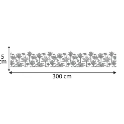 Frise décorative adhésive, maere gris, motif palmiers gris, 5 cm X 300 cm