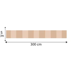 Frise décorative adhésive, rayures verticales larges, beige, motif géométrique, 5 cm X 300 cm
