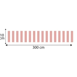 Frise décorative adhésive, rose pâle apaisant, dans la tendance rayure, 10 cm X 300 cm