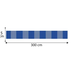 Frise décorative adhésive, rayures verticales larges, bleu, motif géométrique, 5 cm X 300 cm