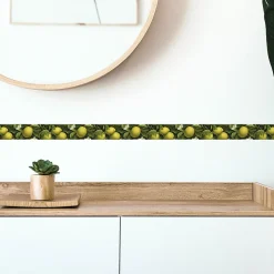 Frise décorative adhésive, superbe frise citron qui convient partout et tout le temps, 5 cm X 300 cm