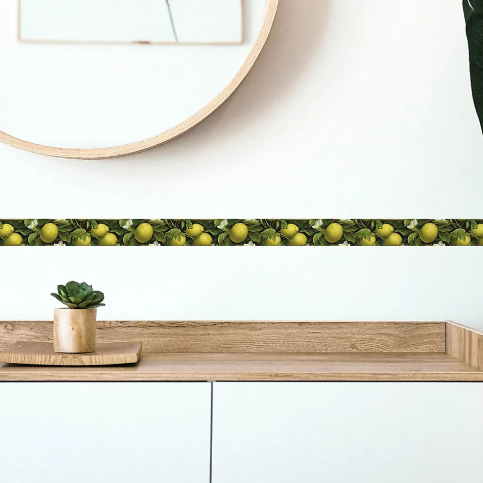 Frise décorative adhésive, superbe frise citron qui convient partout et tout le temps, 5 cm X 300 cm