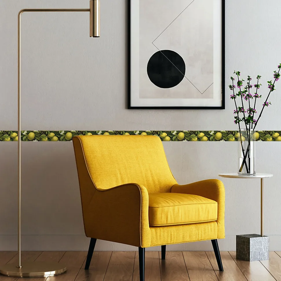 Frise décorative adhésive, superbe frise citron qui convient partout et tout le temps, 5 cm X 300 cm