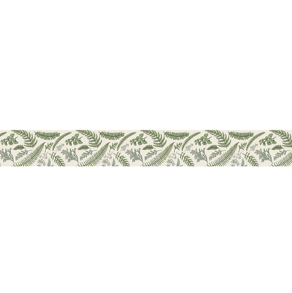 Frise décorative adhésive, setermoen, illustration des feuilles botaniques vertes, 9 cm X 300 cm