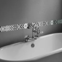 Frise décorative adhésive, terreti motif carreaux de ciment style ancien, 5 cm X 300 cm