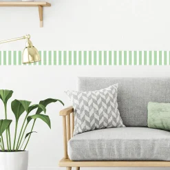 Frise décorative adhésive, tendance rayure sur le mur, détail tendance, 10 cm X 300 cm