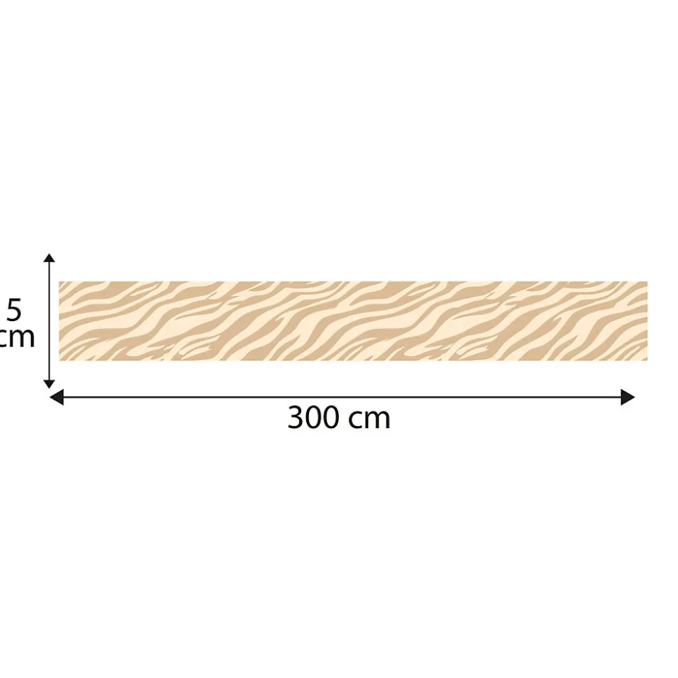 Frise décorative adhésive, zèbre chic pour tendance exotique moderne, 5 cm X 300 cm