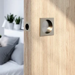 Galandage Carré à visser GoodHome Irvil effet nickel satin gris Ø55.5mm