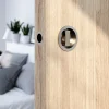 Galandage rond à visser à condamnation GoodHome Minzh effet nickel satin gris Ø55mm