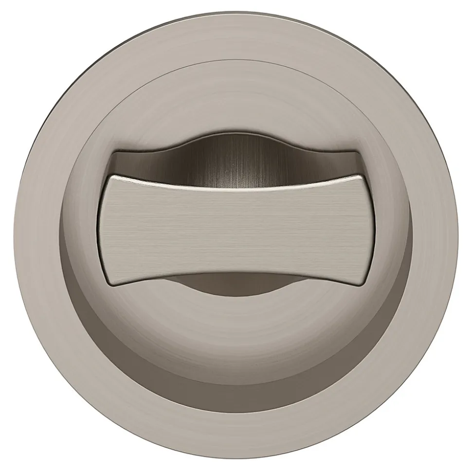 Galandage rond à visser à condamnation GoodHome Minzh effet nickel satin gris Ø55mm