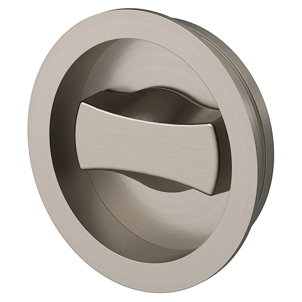 Galandage rond à visser à condamnation GoodHome Minzh effet nickel satin gris Ø55mm