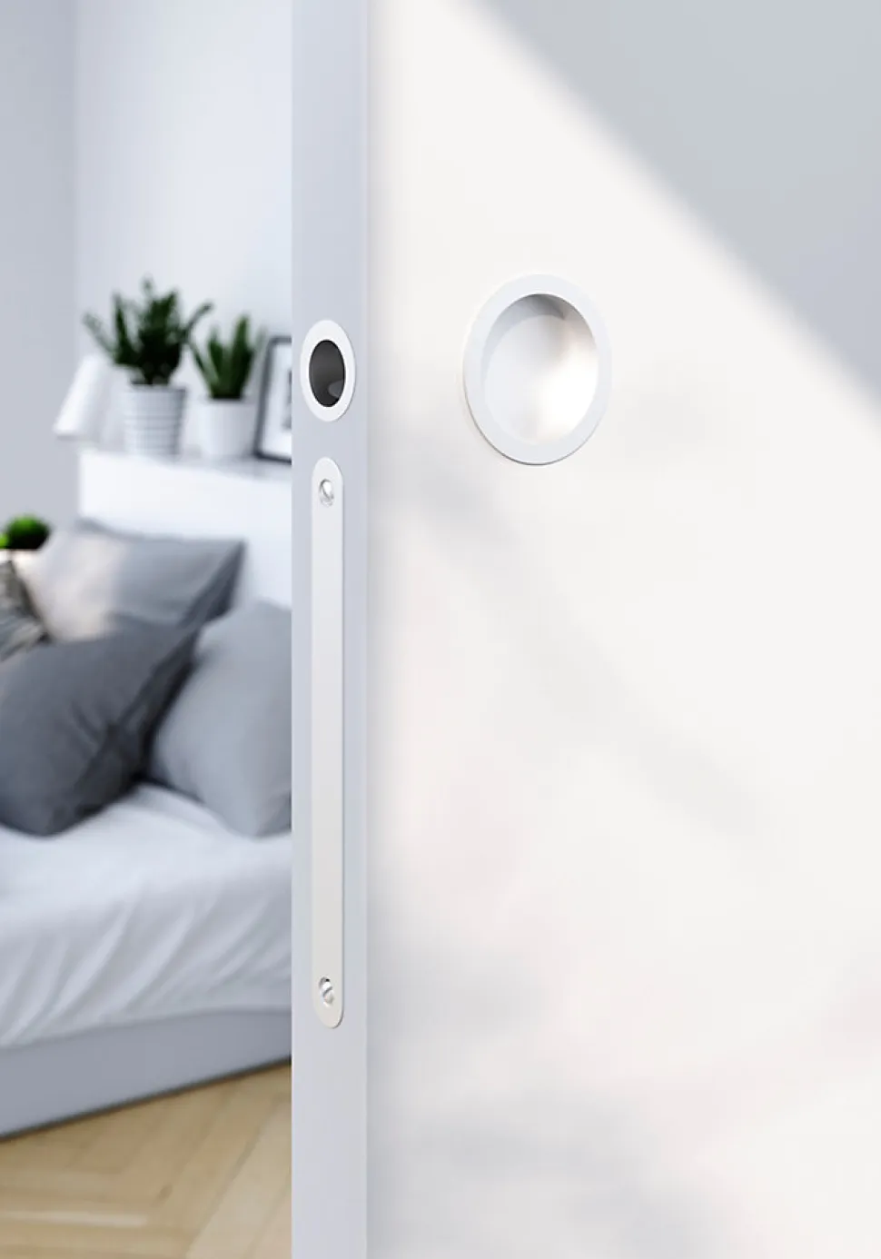 Galandage rond à visser GoodHome Minzh mat blanc Ø55mm