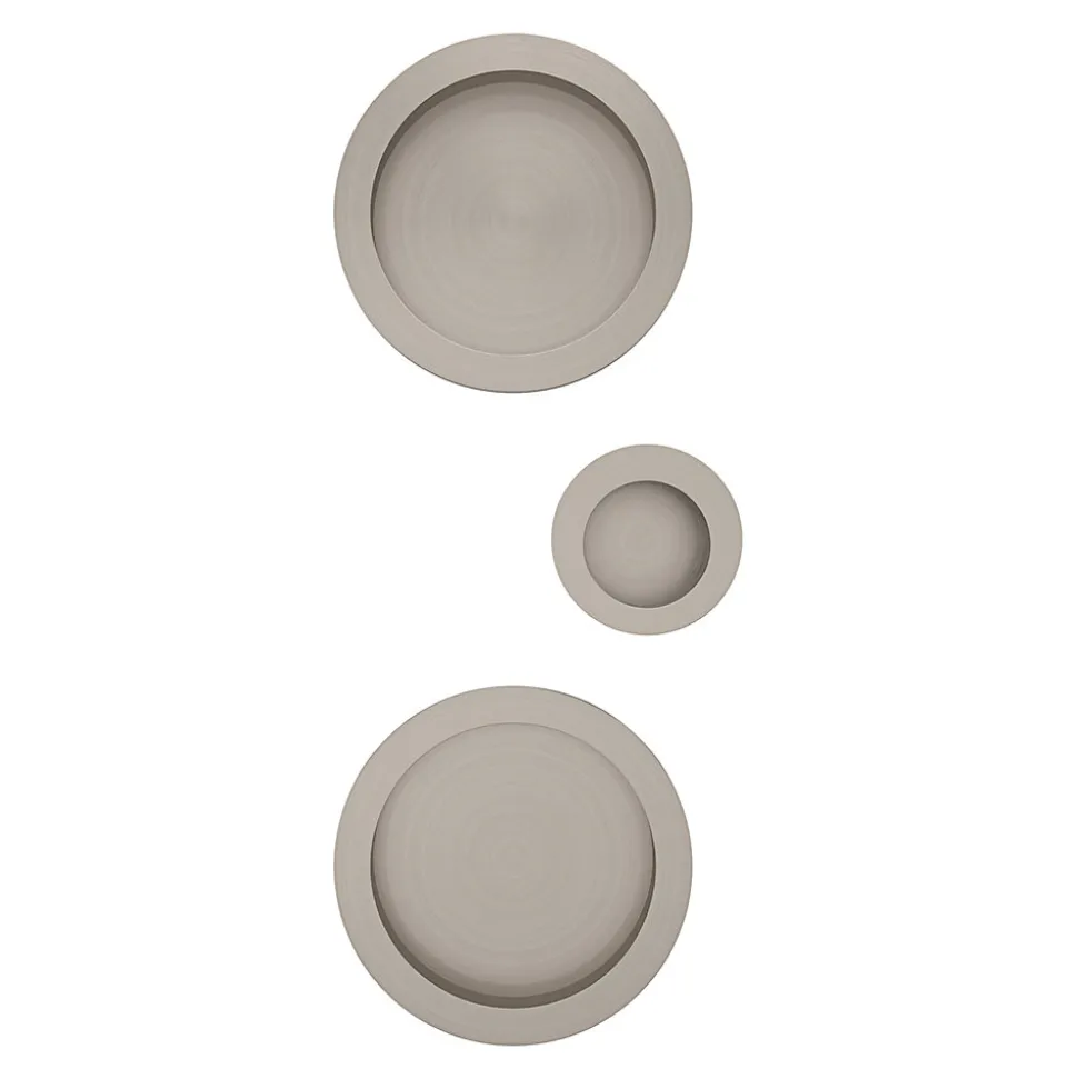 Galandage rond à visser GoodHome Minzh effet nickel satin gris Ø55mm