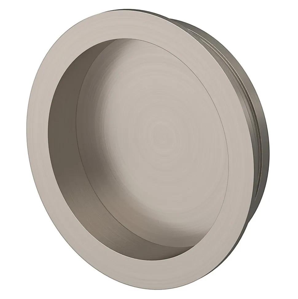 Galandage rond à visser GoodHome Minzh effet nickel satin gris Ø55mm