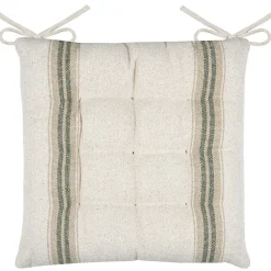Galette de chaise - - Effet tapissier d'antan (40x40 cm - Vert)