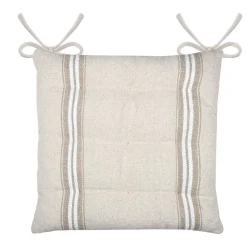 Galette de chaise - - Effet tapissier d'antan (40x40 cm - Blanc)
