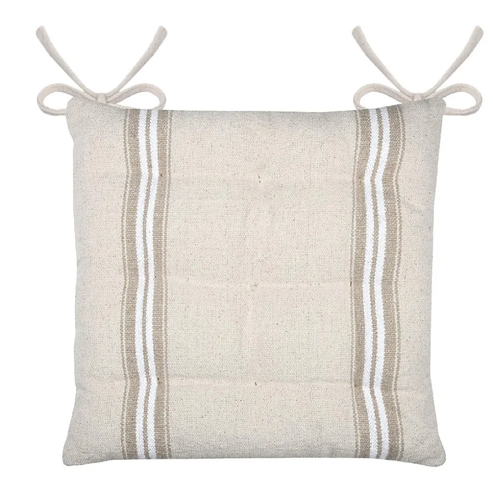 Galette de chaise - - Effet tapissier d'antan (40x40 cm - Blanc)