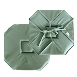 Galette de chaise à rabats et nouettes (40x40 cm - Vert)