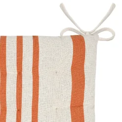 Galette de chaise à rayures (38x38 cm - Orange)