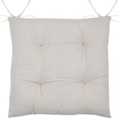 Galette de chaise brodée motif palmier (38x38 cm - Gris)