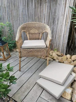 Galette de chaise carré Easy for life marron taupe L.40 x l.40 cm
