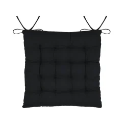 Galette de chaise carrée feuillage tropical en coton (38x38 cm - Ecru)