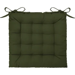 Galette de chaise coton - vert kaki - 38x38 cm - Atmosphera