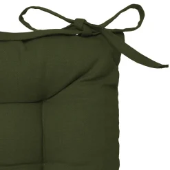 Galette de chaise coton - vert kaki - 38x38 cm - Atmosphera