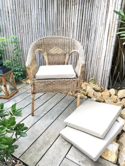 Galette de chaise déperlante gris L.40 x l.40 x ep.5cm Easy for life