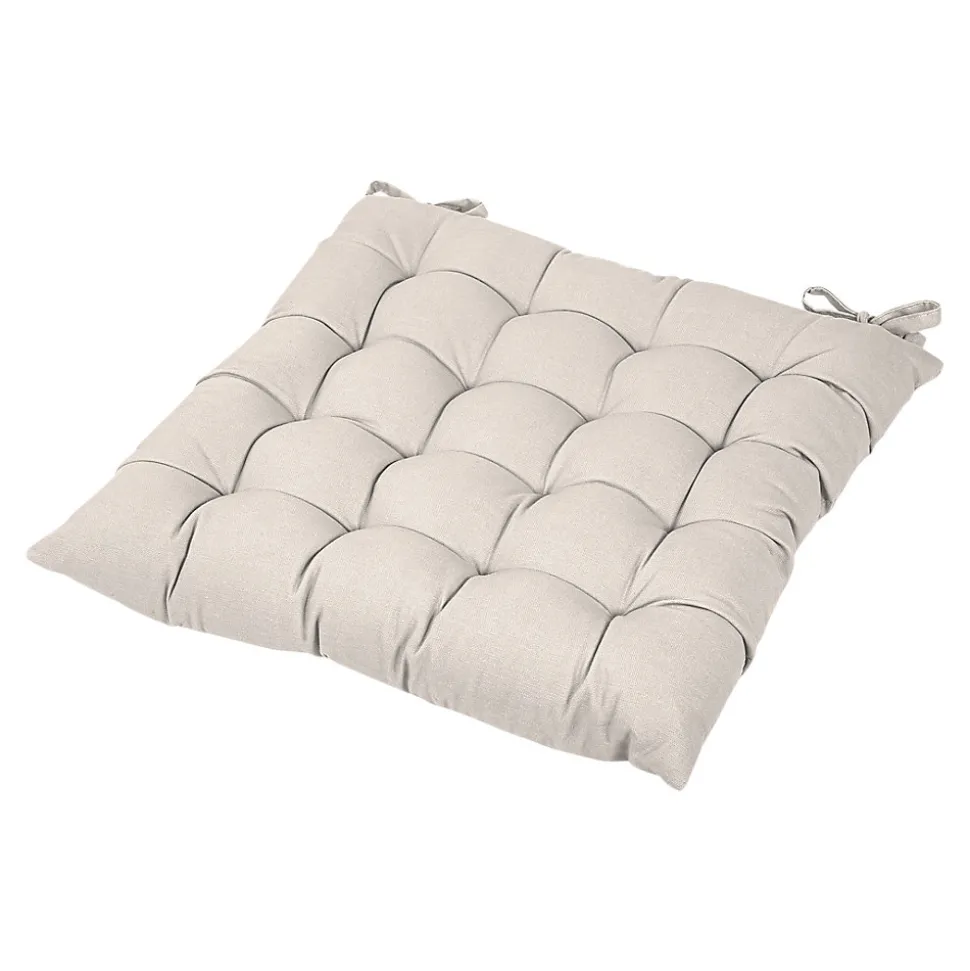 Galette de chaise en coton Hiva beige L.45 x l.45cm GoodHome
