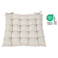 Galette de chaise en coton Hiva beige L.45 x l.45cm GoodHome
