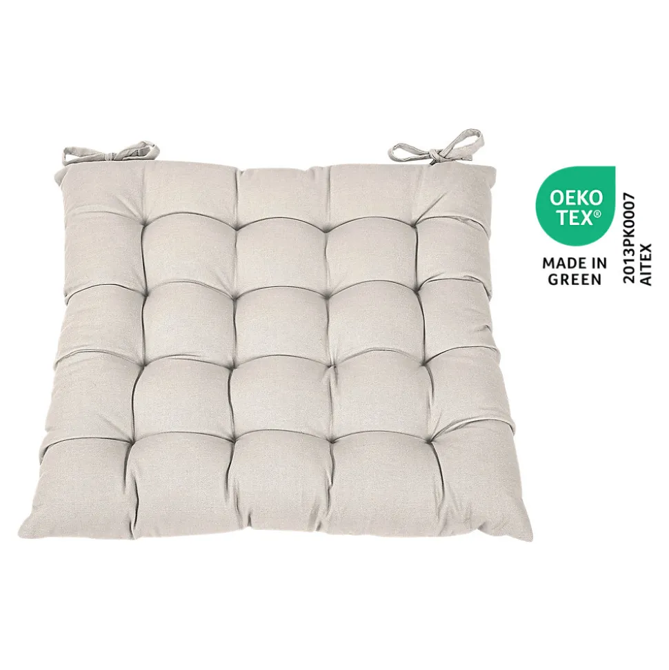 Galette de chaise en coton Hiva beige L.45 x l.45cm GoodHome