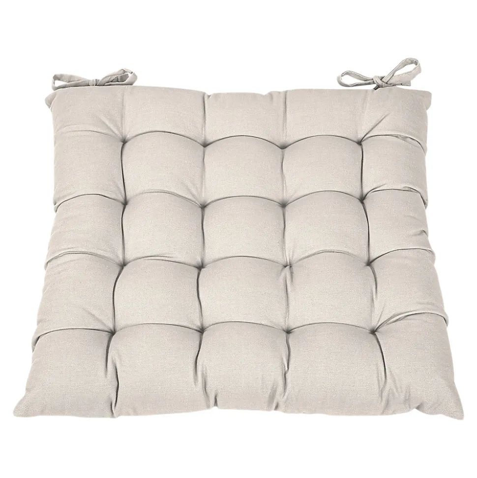 Galette de chaise en coton Hiva beige L.45 x l.45cm GoodHome