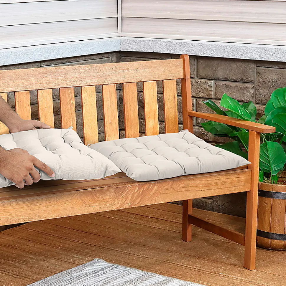 Galette de chaise en coton Hiva beige L.45 x l.45cm GoodHome