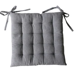 Galette de chaise en coton recyclé (38x38 cm - Gris clair)