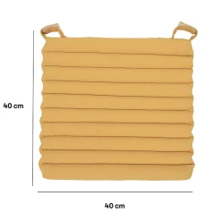 Galette de chaise en coton Matzo jaune ocre L.40 x l.40cm GoodHome