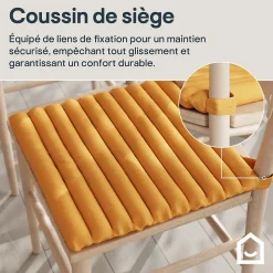 Galette de chaise en coton Matzo jaune ocre L.40 x l.40cm GoodHome