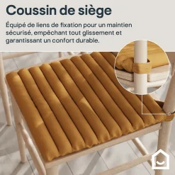 Galette de chaise en coton Matzo marron pécan L.40 x l.40cm GoodHome