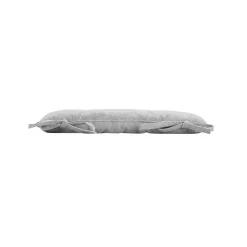 Galette de chaise en coton recyclé et bourdon apparent (40x40 cm - Gris clair)