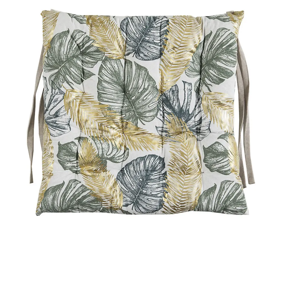 Galette de chaise en coton JUMANJI dos chambray 'Deko&co'